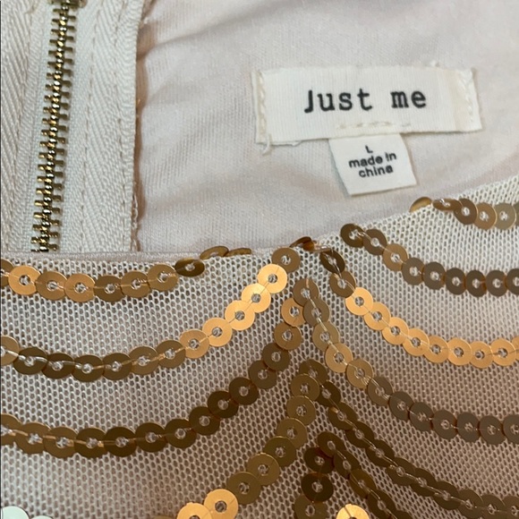 Just me gold sequins dress size L never worn New Years Eve dress - Picture 4 of 6